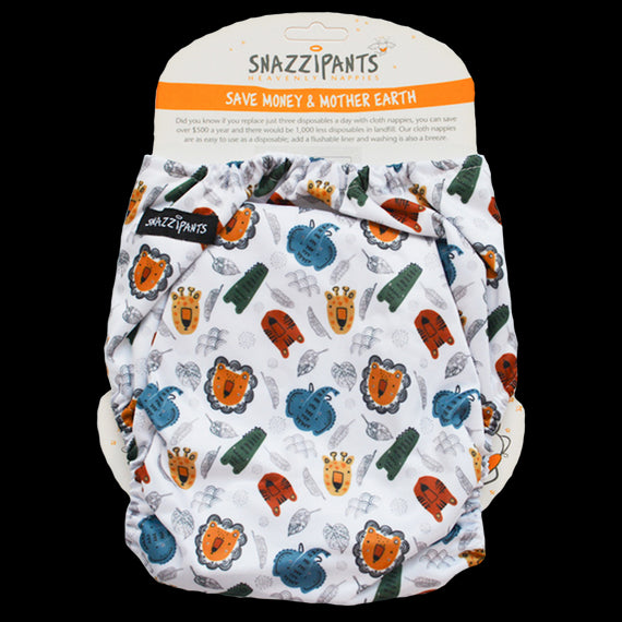 Jungle print Snazzipants Cloth Nappy All In One