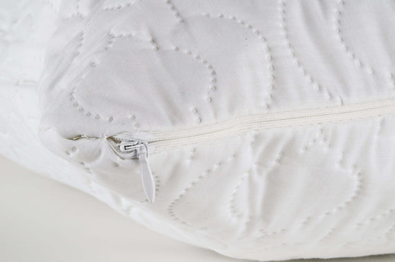 White quilted pillow protector